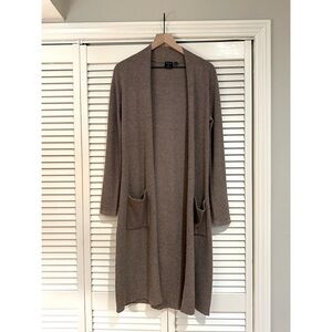 Cyrus Sweater Duster Cardigan, Chestnut, Size Small.